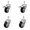 Service Caster 3 Inch SS Black Poly Swivel 3/8 Inch Threaded Stem Caster Total Lock Brake, 2PK SSTSTTL20S314-PPUB-BLK-381615-2-S-2 - alternate 1